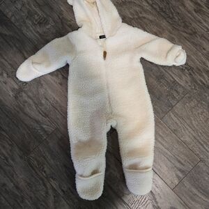 Adorable Cream Fleece Kids Footie